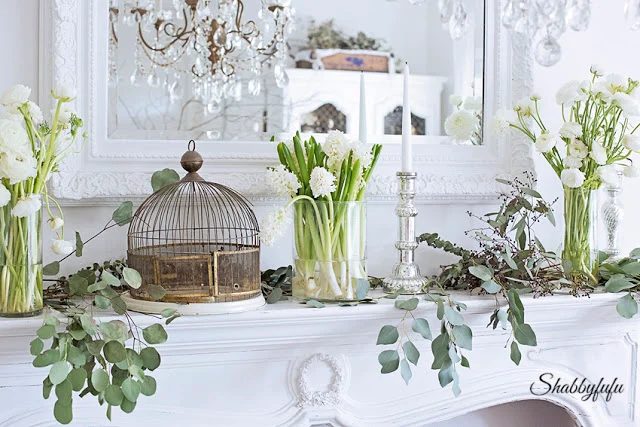 Farmhouse Spring Mantel