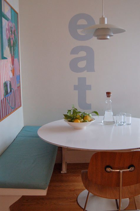 typography word painted on wall, eat wall painting option for dining room