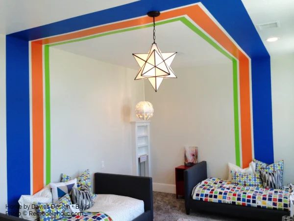 direct Wall Painting options For Kids Bedroom, Colorful Stripe Wall And Ceiling Mural, Bekob UVPH15 H27