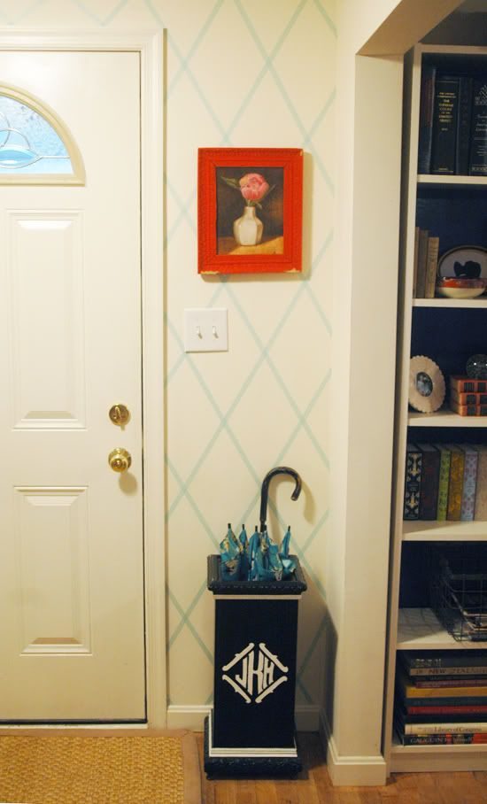 Diamond painted wall detail using washi tape or paint, direct creative wall painting options