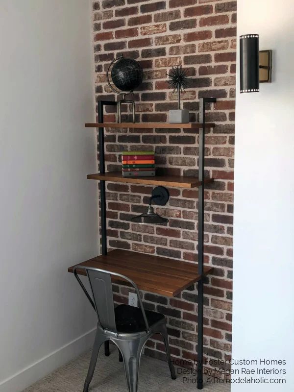 Creative Wall Design options, Brick Accent Wall Desk Nook, Bekob UVPH18 H27