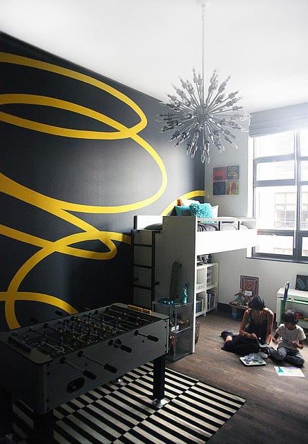 freehand painted stripe on wall, direct wall painting option
