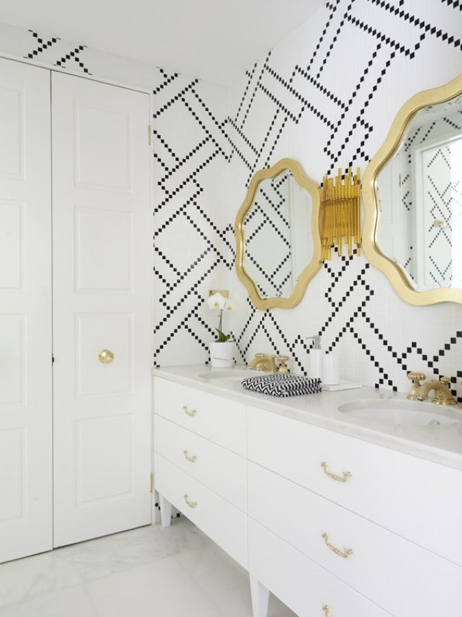 stencil of small blocks in large scale shape, direct geometric pattern option for faux wallpaper wall painting design