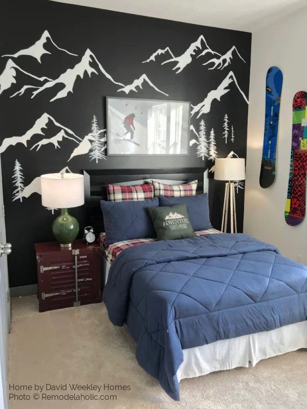 Creative Painting options For Bedroom Walls, Mountain Mural With Art, Bekob SLPH18 H19
