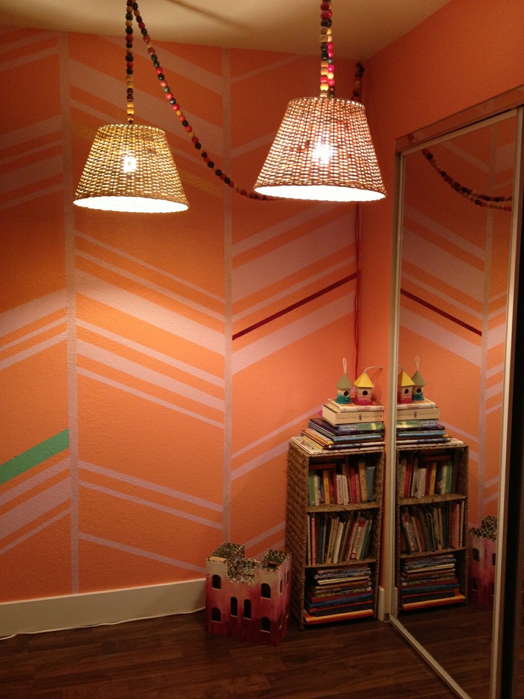 herringbone teen girl painted wall