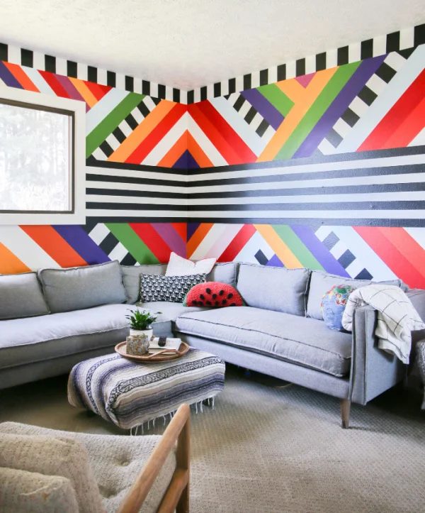 direct Interior Wall Painting options, Bold Colorful Stripes And Chevrons, Banyan Bridges Featured On Bekob (1)