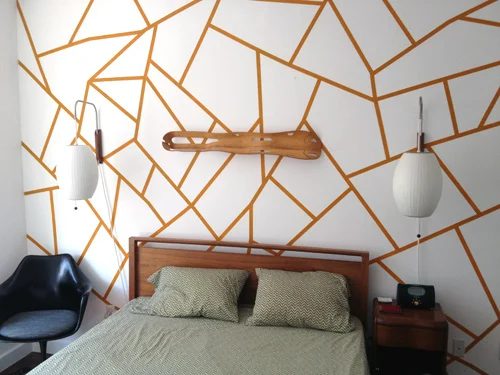geometric painter's tape dark line direct wall painting option