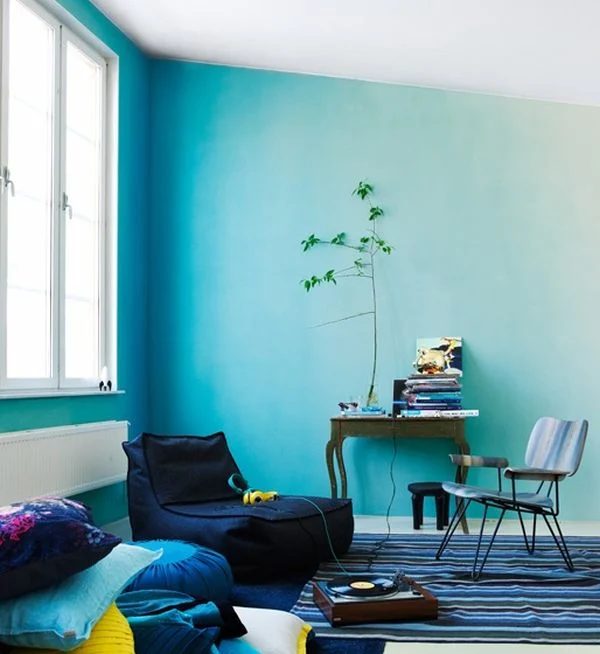blue ombre wall, creative wall painting options