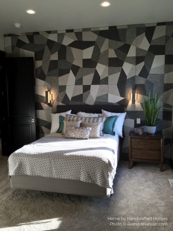 Creative Wall Painting options For Bedrooms, Monochrome Black Gray Geometric Pattern Accent Wall Panel, Bekob UVPH16 H19