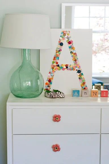 button monogram wall art, Caitlin Creer