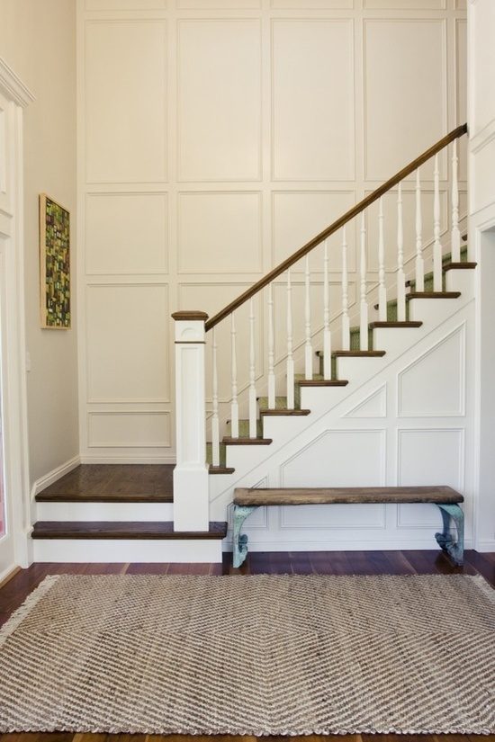Milk and Honey wainscoting stairs