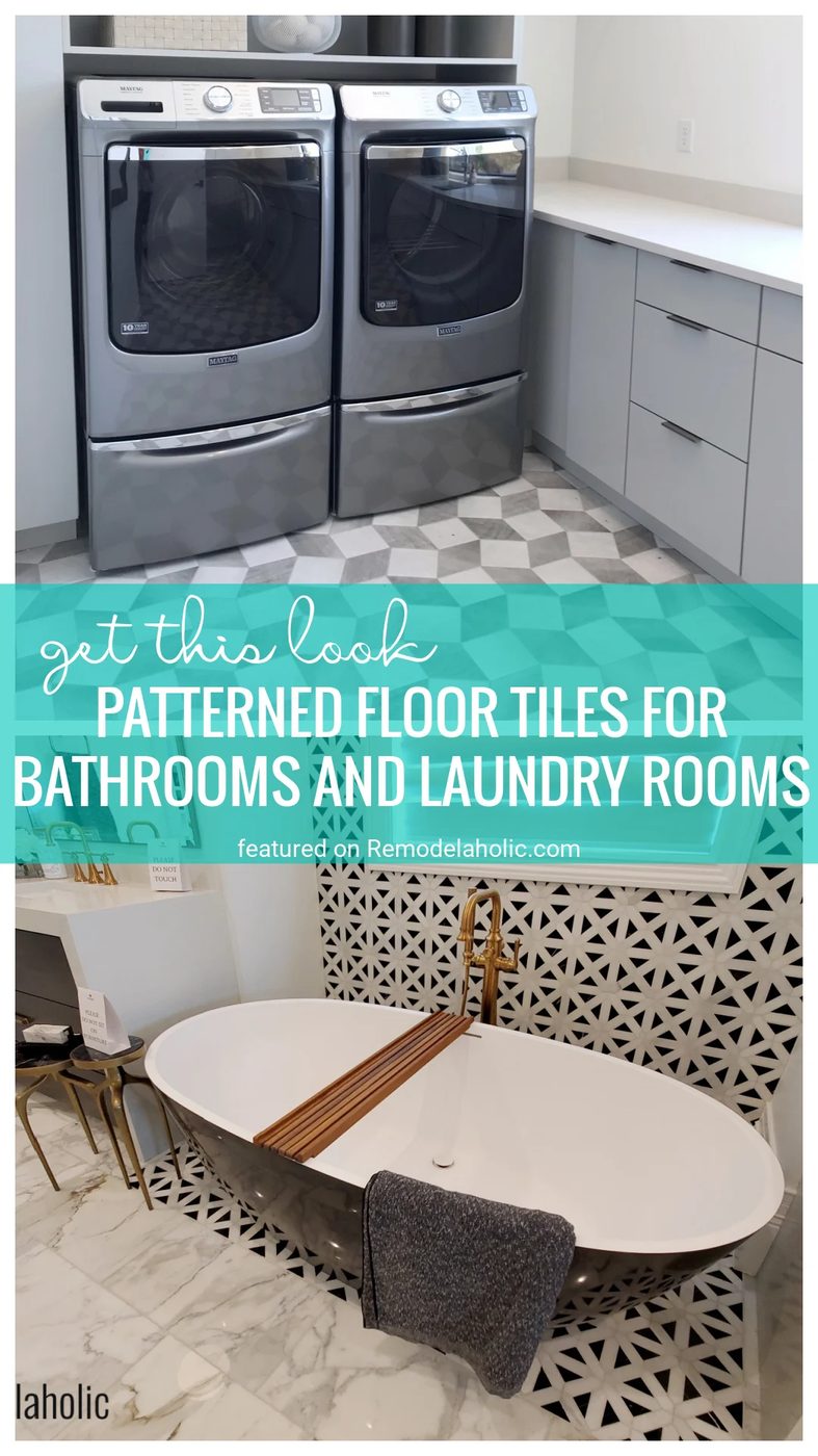 Get The Look Of Patterned Floor Tiles In The Bathroom And Laundry Rooms Featured On Bekob.com