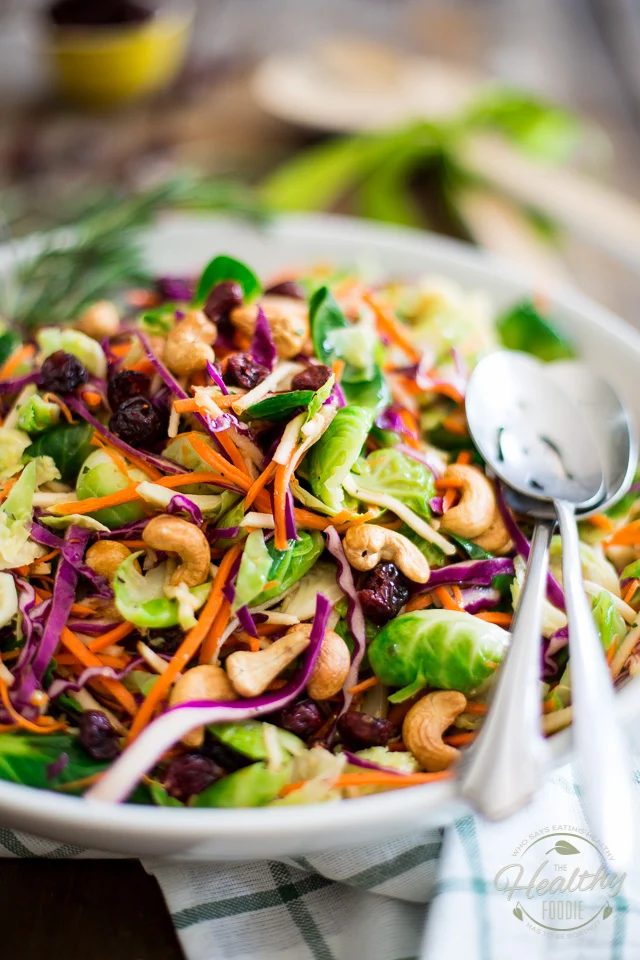 colorful brussels sprouts salad