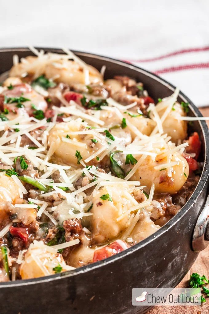 gnocchi with sausage and spinach