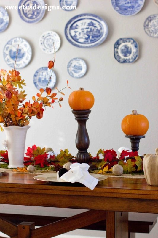 Pumpkins On A Pedestal For A Whimsical Fall Tablescape