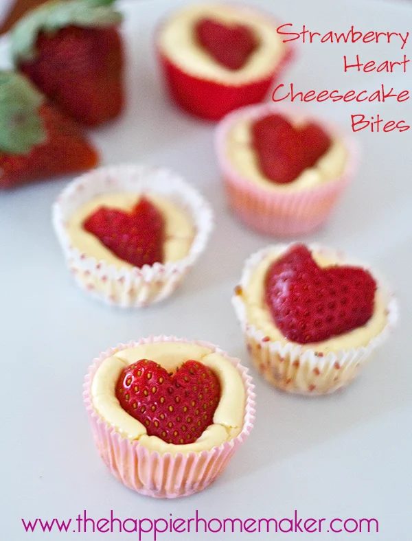 Strawberry Heart Mini Cheesecakes