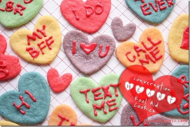 Kool Aid Conversation Heart Cookies