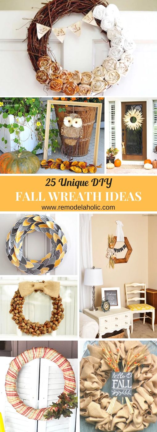 25 Unique Handmade Fall Wreath options and where to find them featured on Bekob.com #wreaths #wreathideas #falldecor