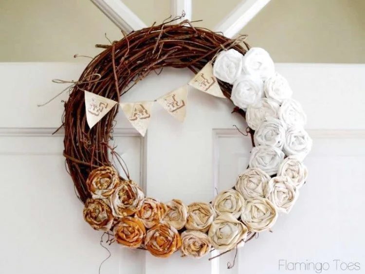 Fall Rosette Wreath by Flamingo Toes
