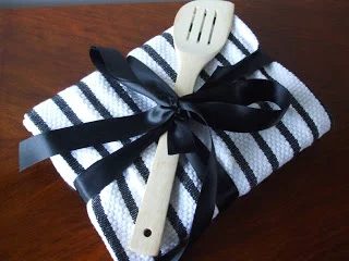 tea towel as gift wrap