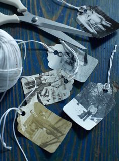 old photograph gift tags