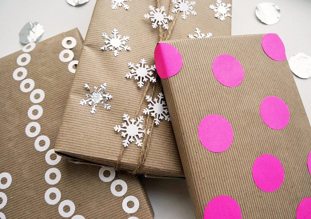 kraft paper with stickers