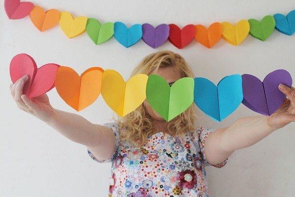 Valentine Crafts For Kids Bekob Handmade Foldable Heart Garland
