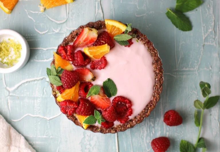 Raw Raspberry Cream Pie Vegan And Gluten Free Recipe