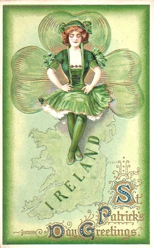 Vintage images for St. Patrick's Decorations from Sweetly Scrapped via Bekob - St Patrick's Day Greetings from Irish Lass