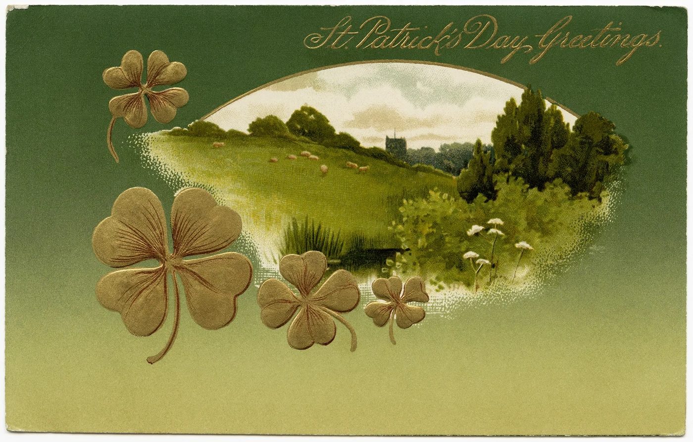 St. Patrick's Day decorations, printable vintage images from the Old Design Shop via Bekob