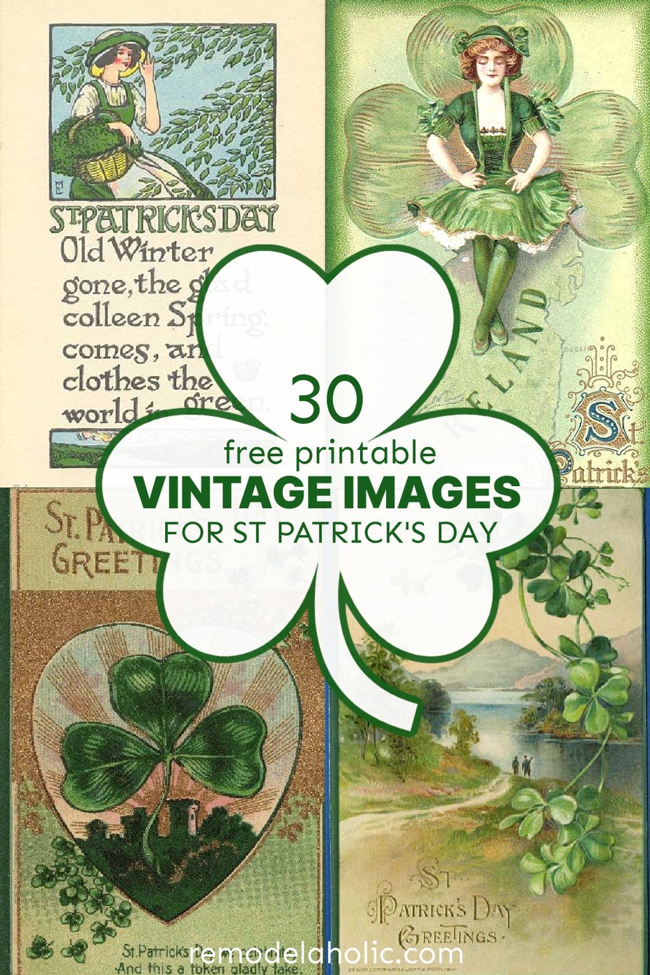 Free Printable Vintage St. Patricks Day Images For March Decor Bekob