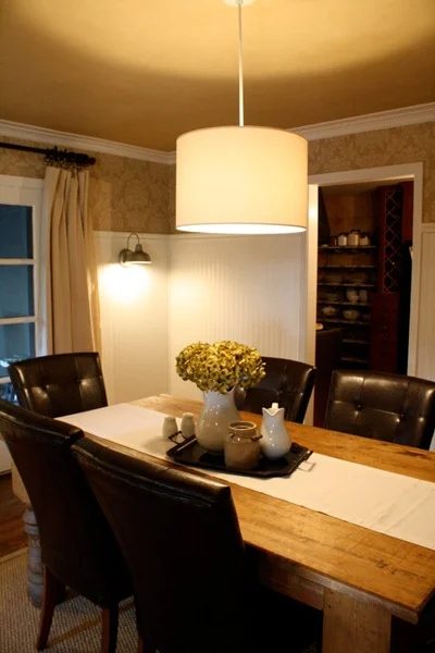 industrial farmhouse dining room beadboard wainscoting, The Reformed Ranch on Bekob