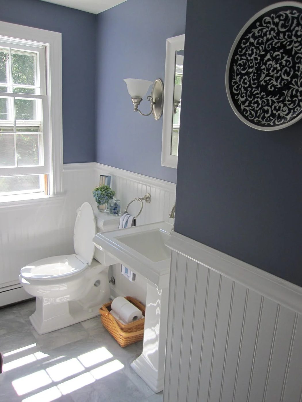half bath remodel with beadboard wainscoting, direct striking Home on Bekob
