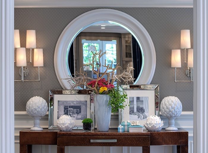 symmetrical console table display