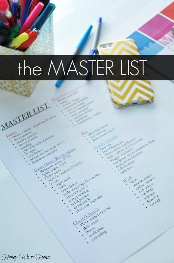 The Master List to Keep You Sane