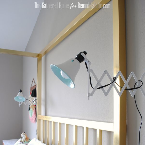 Handmade Accordion Wall Lamps from $5 Ikea Mirrors by The Gathered Home for Bekob.com #ikeahack #accordion #sconces