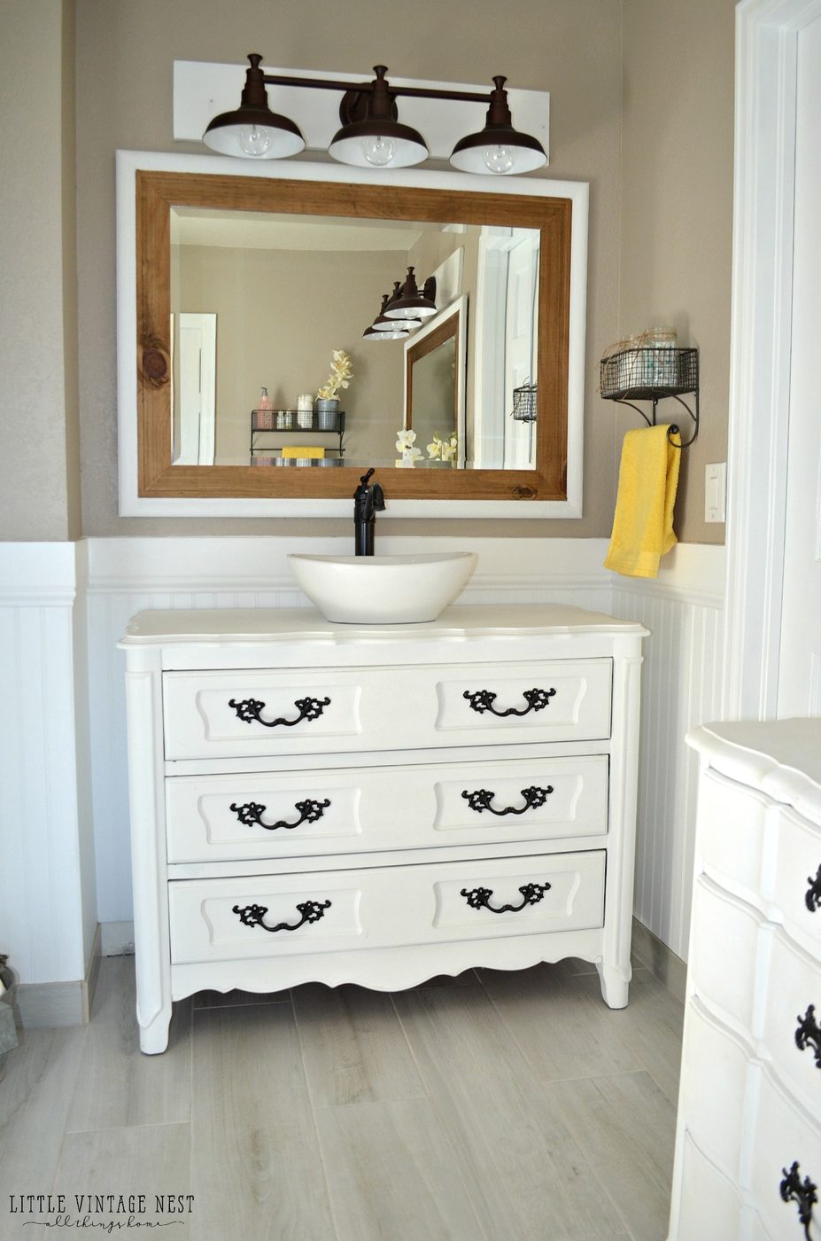 Old Dresser Turned Bathroom Vanity 24