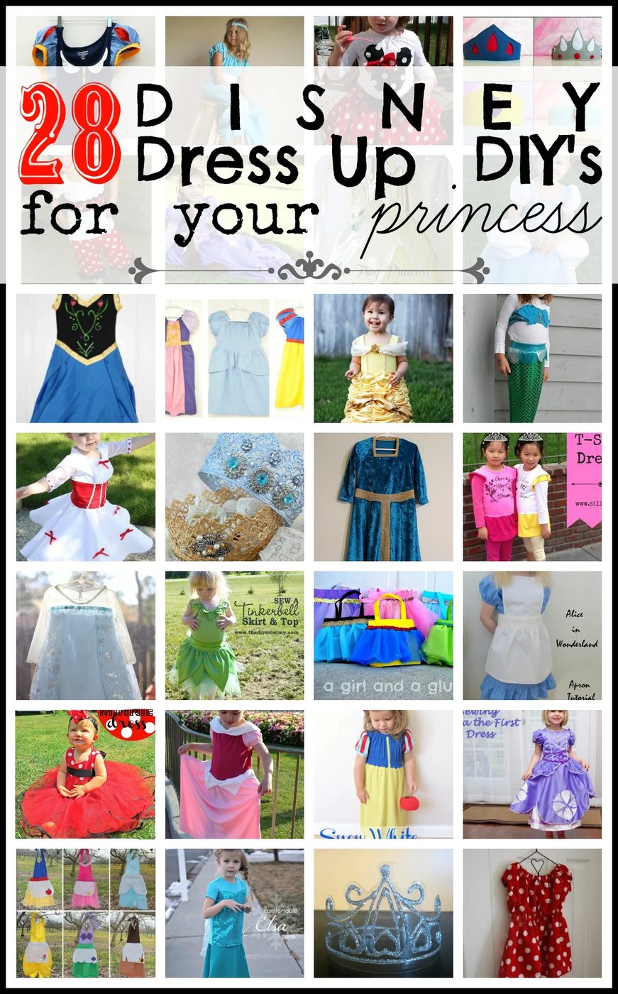 Disney Princess Handmade Dress Ups for Girls on Tipsaholic.com #Disney #Girls #dressup