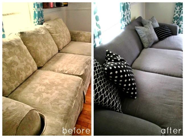A new sofa is expensive! It can be hard to justify a new sofa purchase, especially if your old one is still comfortable and functional. Instead of buying a new one try one of these