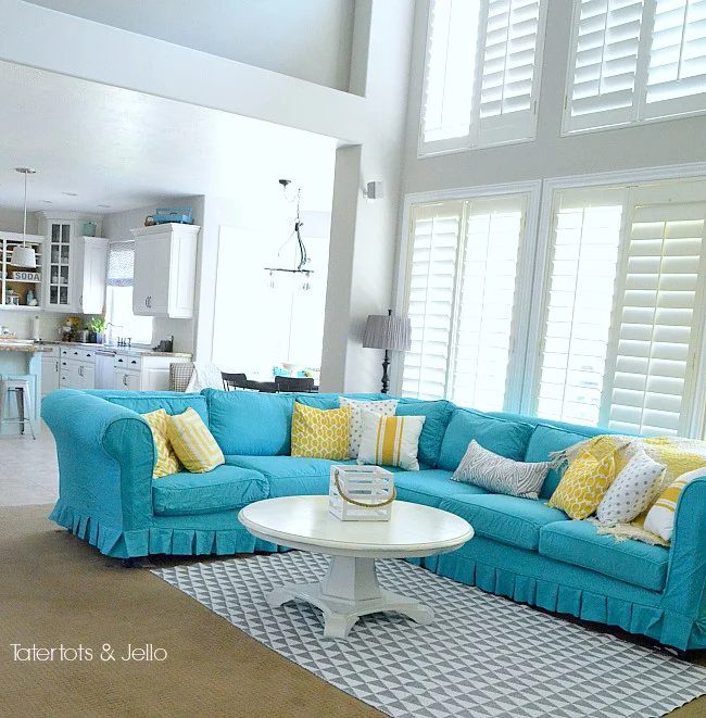 A new sofa is expensive! It can be hard to justify a new sofa purchase, especially if your old one is still comfortable and functional. Instead of buying a new one try one of these