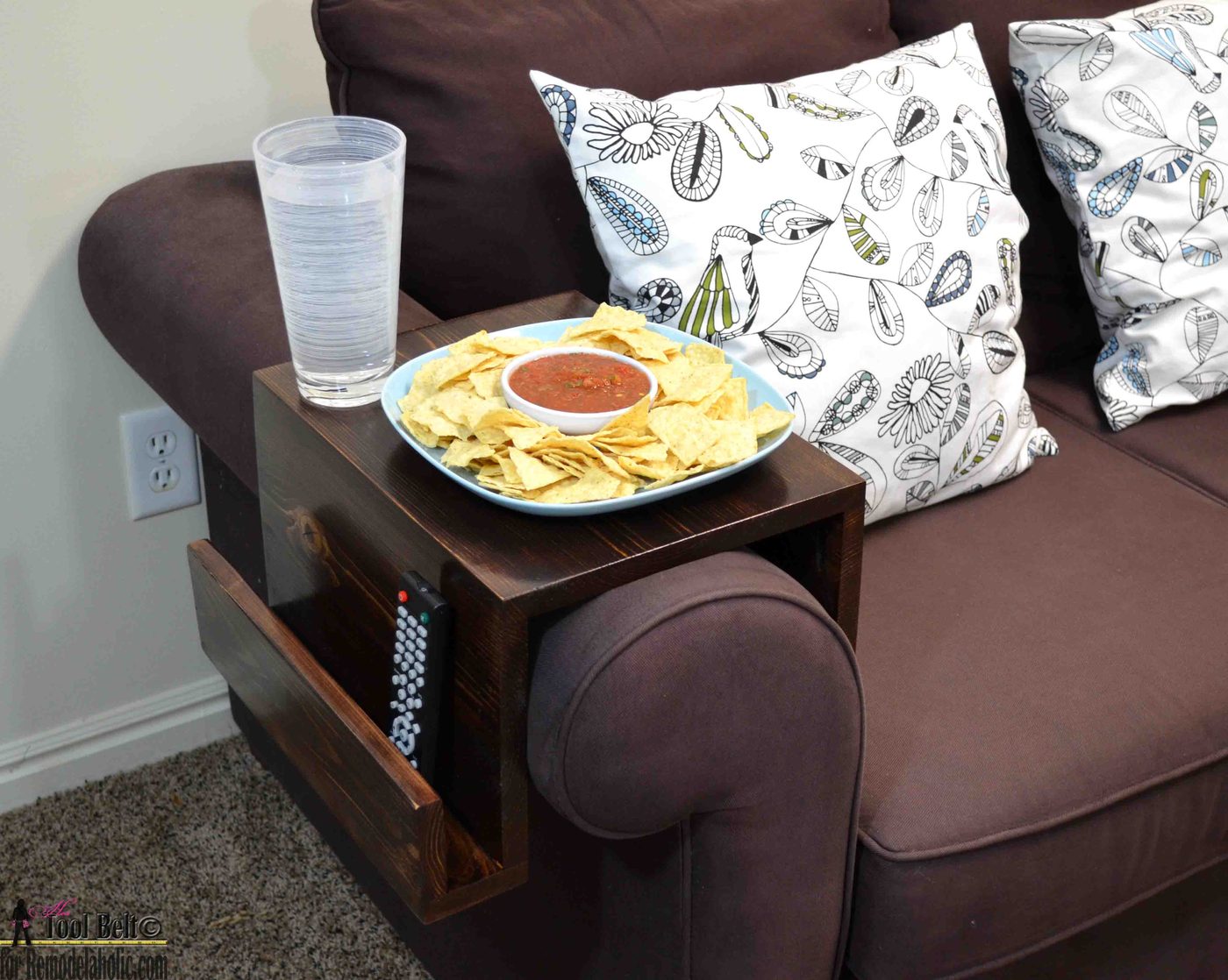 sofa arm table square