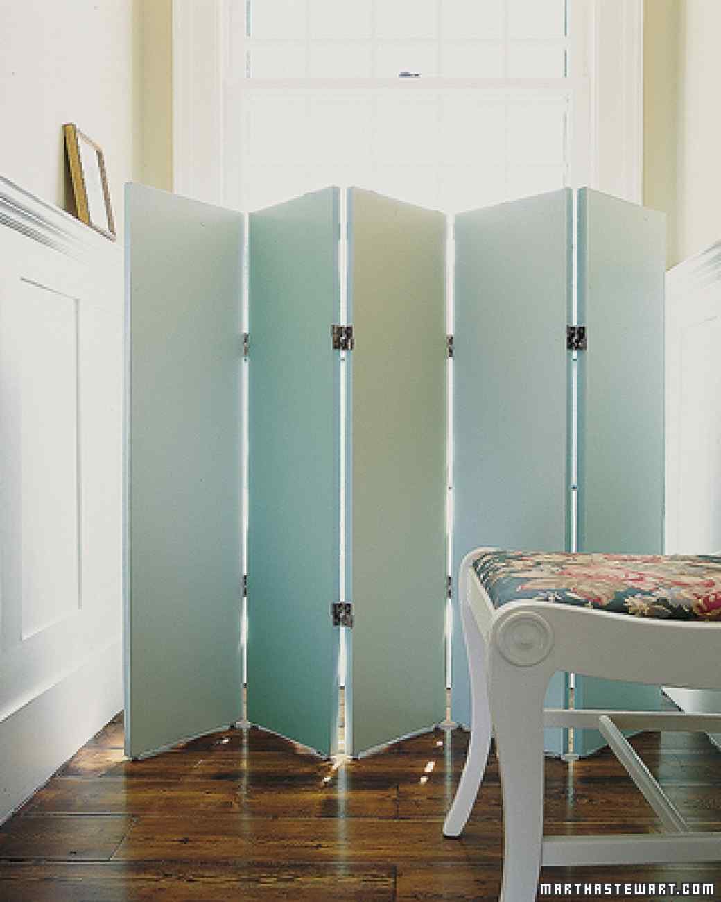 wood painted five panel room divider ombre