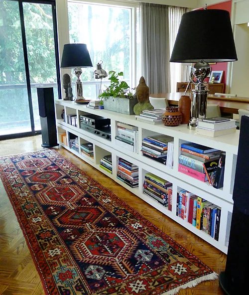 low bookcase room divider