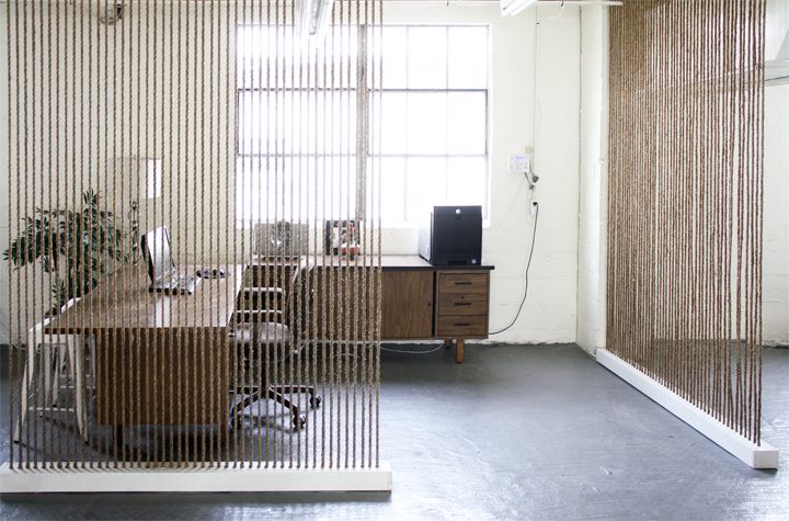 handmade room divider rope wall