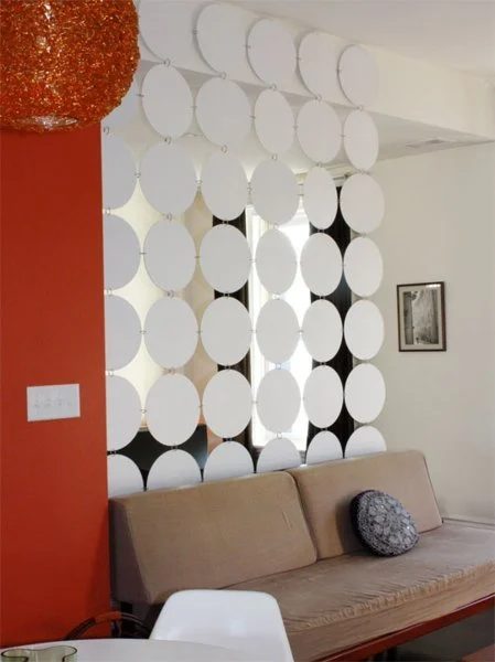 vinyl records covered with contact paper room divider