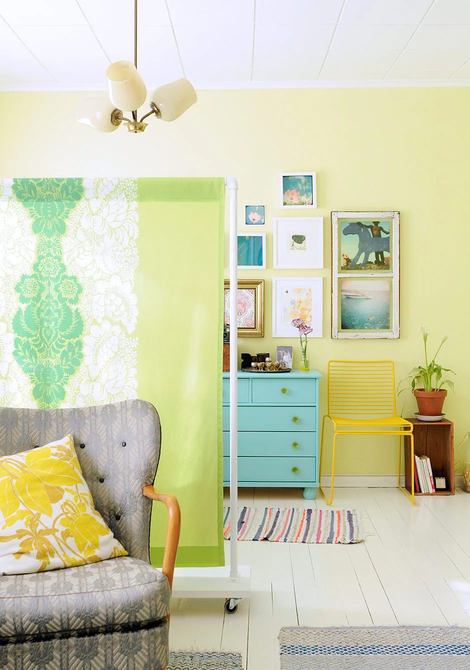handmade room divider hanging rack fabric