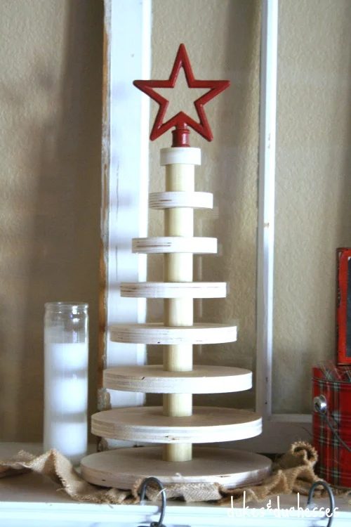 Rustic Stacked Wood Slice Christmas Tree