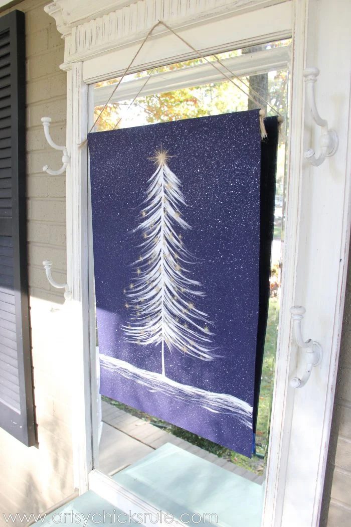 No Sew Handmade Christmas Tree Tapestry Anthropologie Inspired Outside Wallhanging Tapestry Inspiredby Nosew Diy Artsychicksrule.com