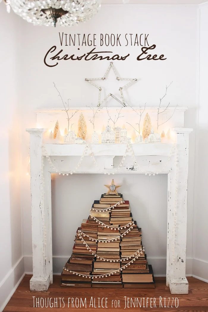 Vintage Book Stack Christmas Tree