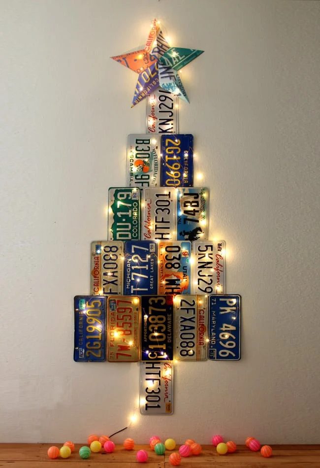 License Plate Christmas Tree Apieceofrainbowblog 3